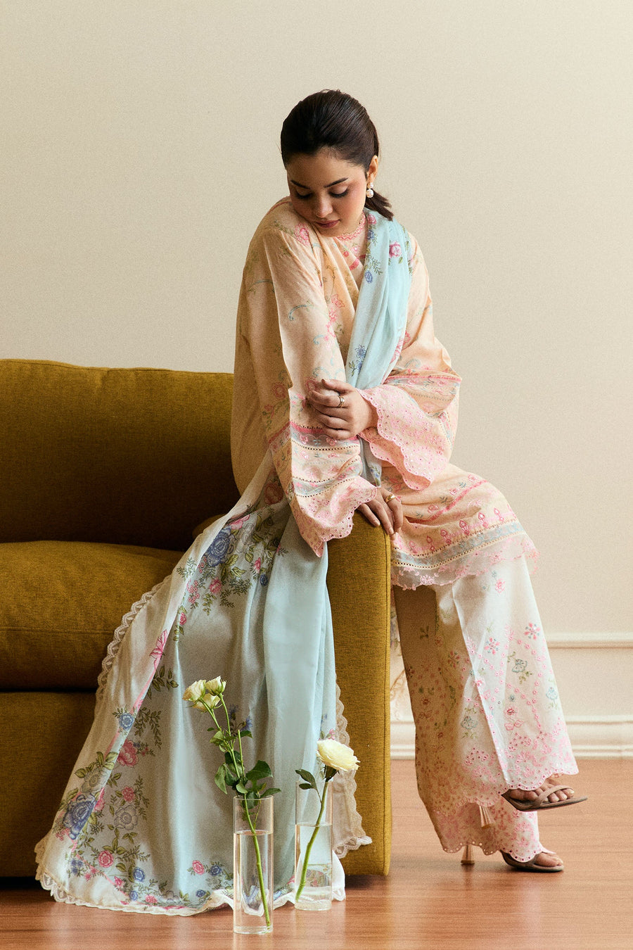 Coco by Zara Shahjahan Embroidered Lawn Unstitched 3Pc Suit D-07 LUMEN