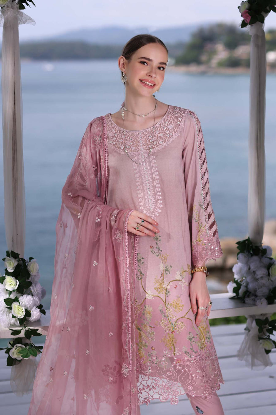 Noor by Saadia Asad Luxe PrintKari Unstitched Lawn 3Pc Suit D7-A