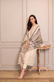 Noor by Saadia Asad Embroidered Linen Unstitched 3Pc Suit D-07A