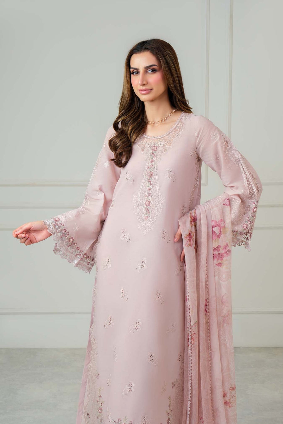 Noor by Saadia Asad Luxe Chikankari Unstitched Lawn 3Pc Suit D7-A