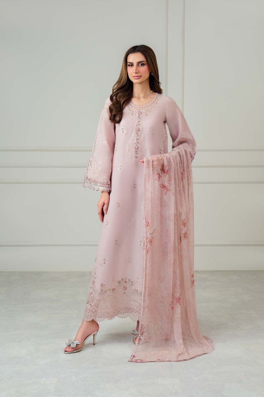 Noor by Saadia Asad Luxe Chikankari Unstitched Lawn 3Pc Suit D7-A