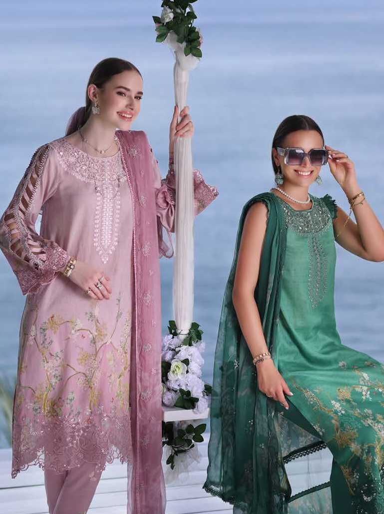 Noor by Saadia Asad Luxe PrintKari Unstitched Lawn 3Pc Suit D7-B