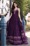 Noor by Saadia Asad Luxe Chikankari Unstitched Lawn 3Pc Suit D-07 Aubergine Bloom