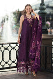 Noor by Saadia Asad Luxe Chikankari Unstitched Lawn 3Pc Suit D-07 Aubergine Bloom