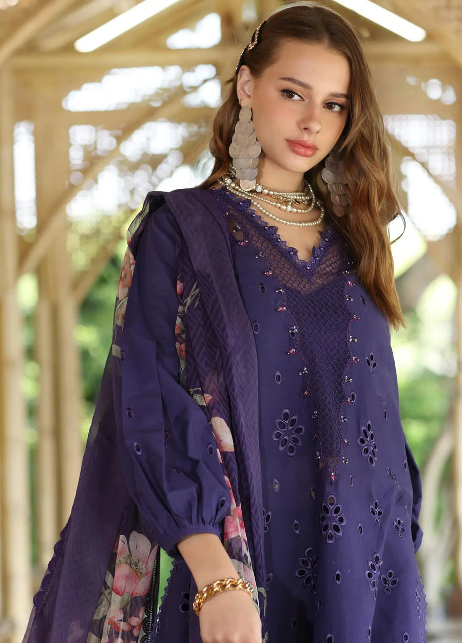 Noor by Saadia Asad Eid Luxe Printedkari Unstitched 3Pc Suit D-07B