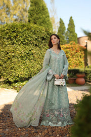 Noor by Saadia Asad Luxury Eid Handwork Schiffli Laserkari Unstitched Suit D07-B Florine