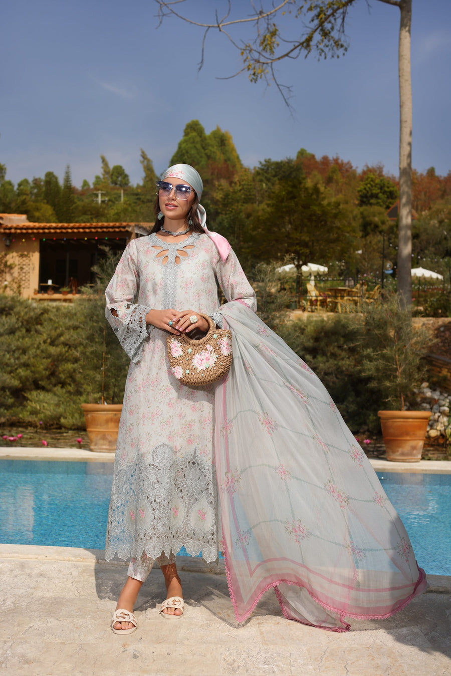 Noor by Saadia Asad Luxe Chikankari Unstitched Lawn 3Pc Suit D7-B