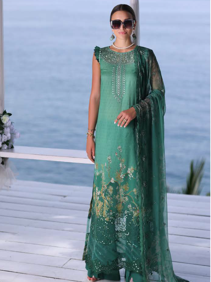 Noor by Saadia Asad Luxe PrintKari Unstitched Lawn 3Pc Suit D7-B