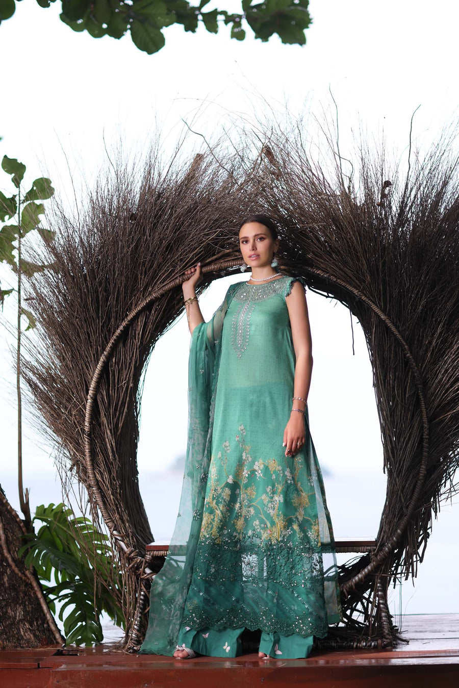 Noor by Saadia Asad Luxe PrintKari Unstitched Lawn 3Pc Suit D7-B
