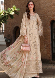 Noor by Saadia Asad Luxury Eid Schiffli Laserkari Unstitched Suit D7 -Gris Tourtelle