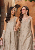 Noor by Saadia Asad Luxury Eid Schiffli Laserkari Unstitched Suit D7 -Gris Tourtelle