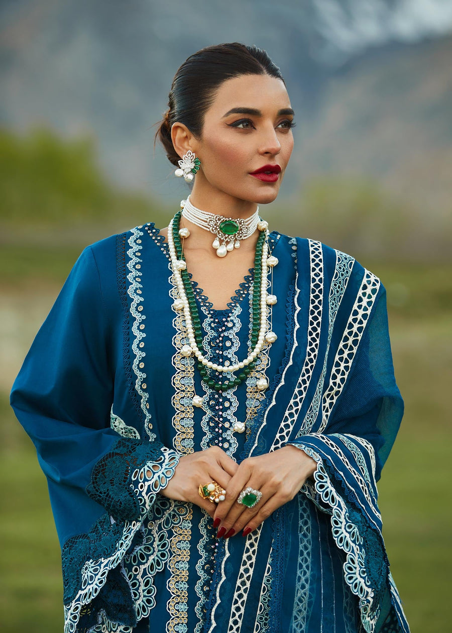 Crimson X Saira Shakira Luxury Lawn Unstitched 3Pc Suit D-7A Medley of Lace