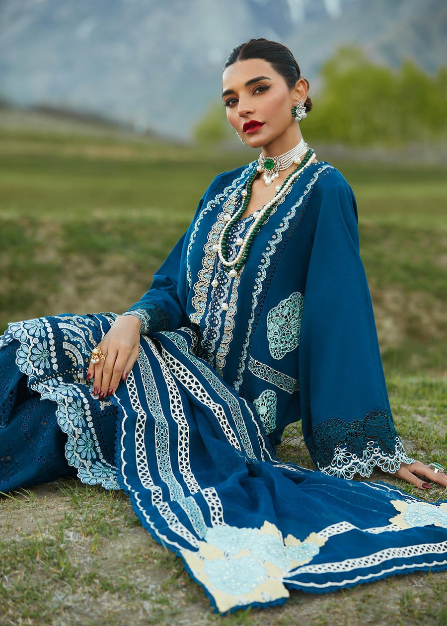 Crimson X Saira Shakira Luxury Lawn Unstitched 3Pc Suit D-7A Medley of Lace