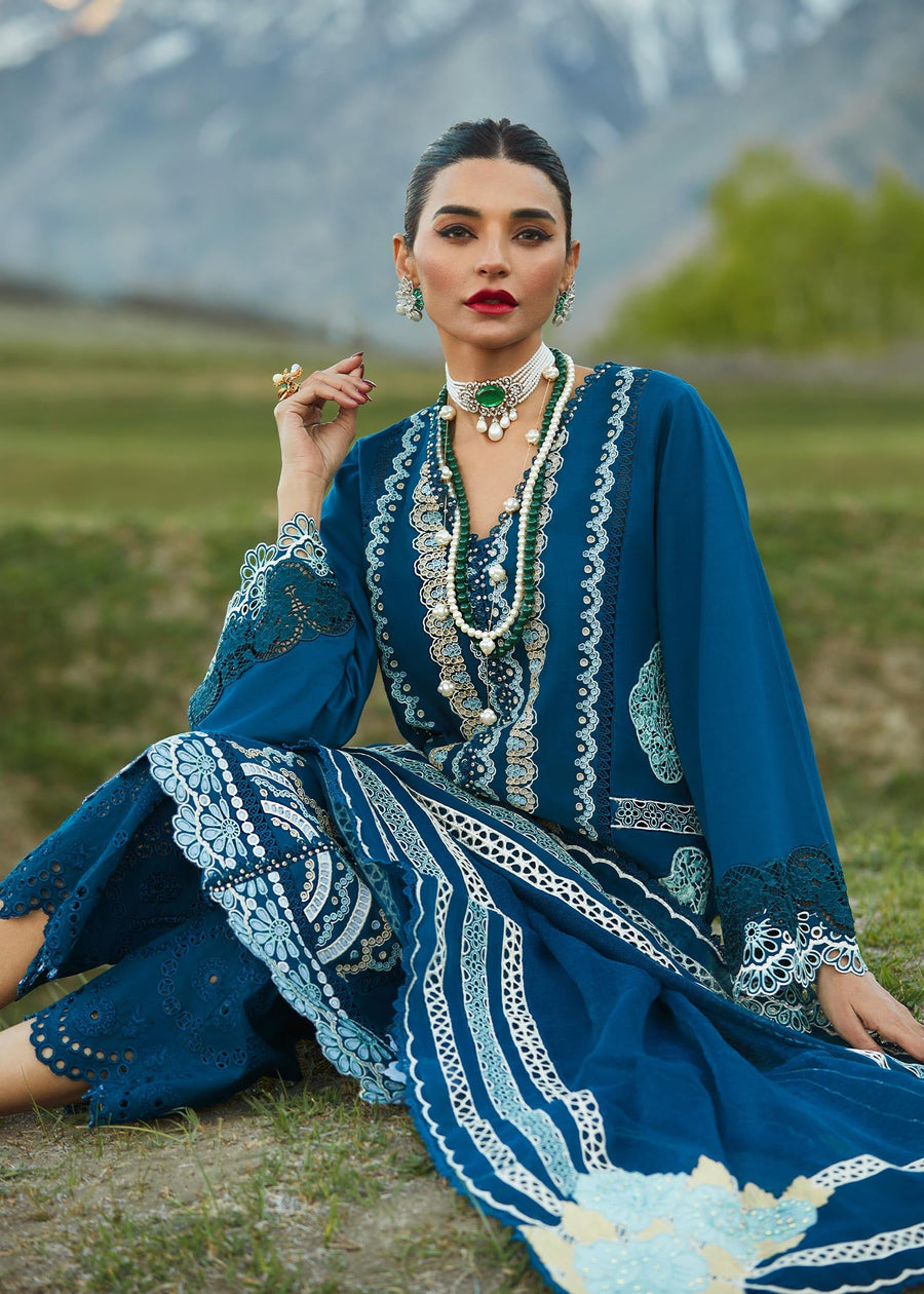 Crimson X Saira Shakira Luxury Lawn Unstitched 3Pc Suit D-7A Medley of Lace
