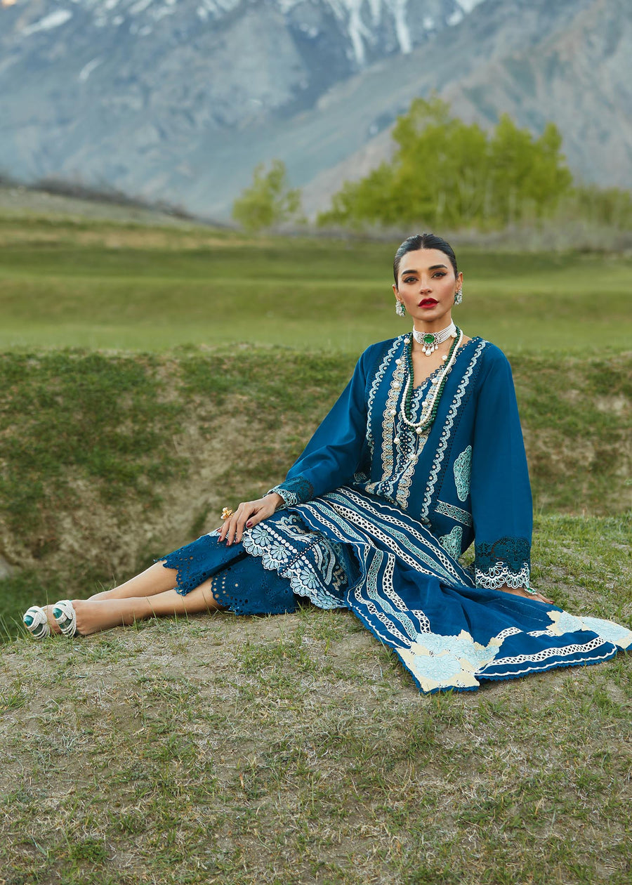 Crimson X Saira Shakira Luxury Lawn Unstitched 3Pc Suit D-7A Medley of Lace