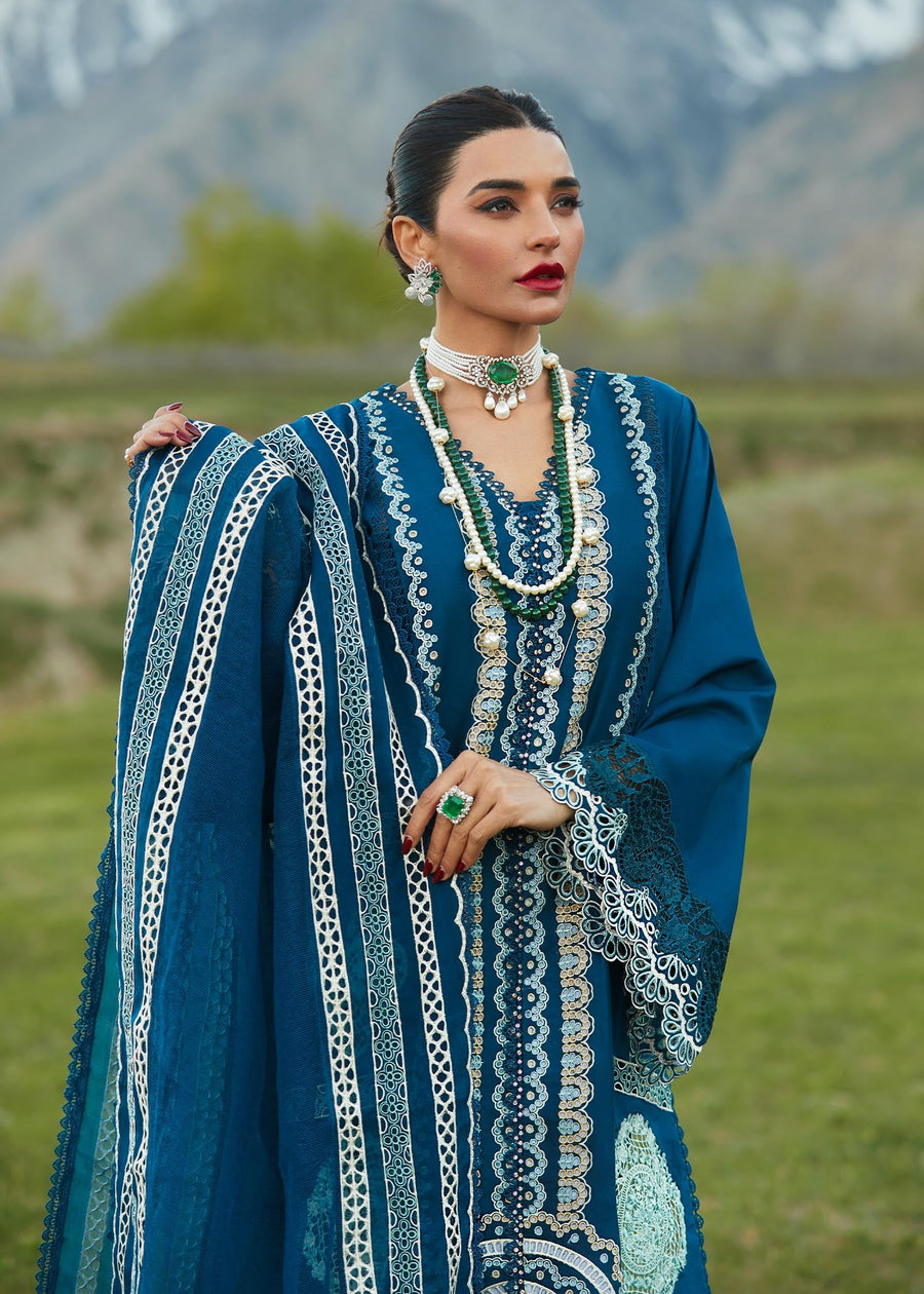 Crimson X Saira Shakira Luxury Lawn Unstitched 3Pc Suit D-7A Medley of Lace