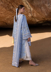 Crimson Flow Embroidered Lawn Unstitched 3Pc Suit D-7B A Girl In The Garden