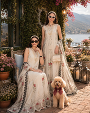 Noor by Saadia Asad Eid Luxe Printkhaas Unstitched 3Pc Suit D-07 Ivory Heritage