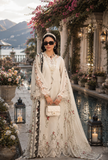 Noor by Saadia Asad Eid Luxe Printkhaas Unstitched 3Pc Suit D-07 Ivory Heritage
