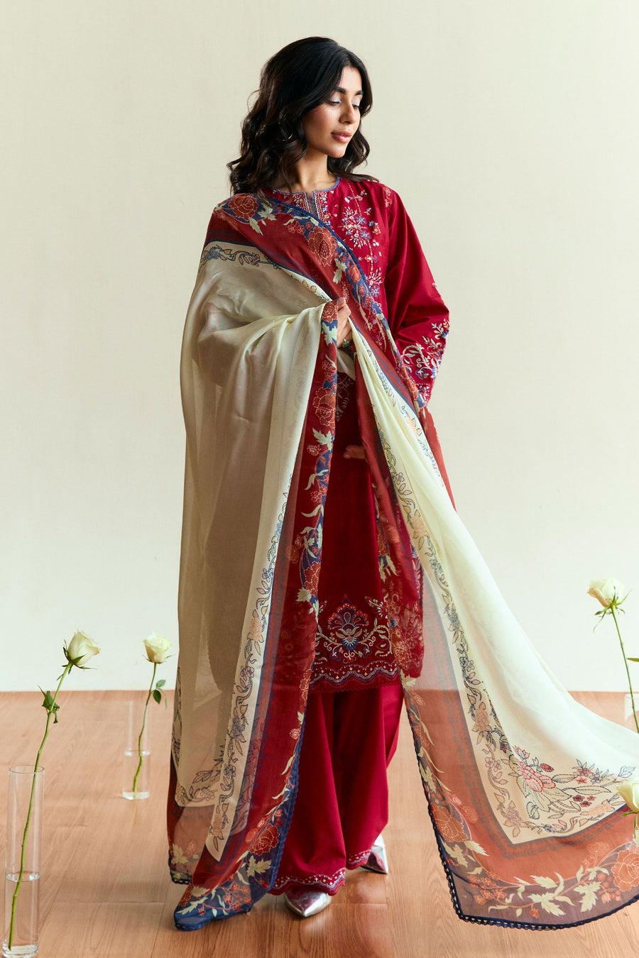 Coco by Zara Shahjahan Embroidered Lawn Unstitched 3Pc Suit D-08 ALBA