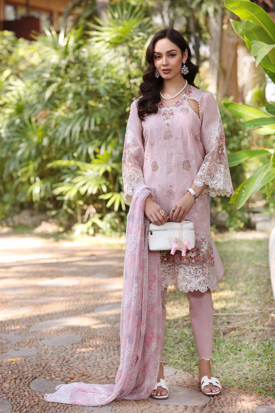 Noor by Saadia Asad Eid Luxury Handwork Laserkari Unstitched 3Pc Suit D-08A