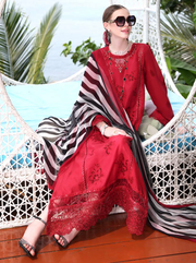 Noor by Saadia Asad Luxe PrintKari Unstitched Lawn 3Pc Suit D8-A
