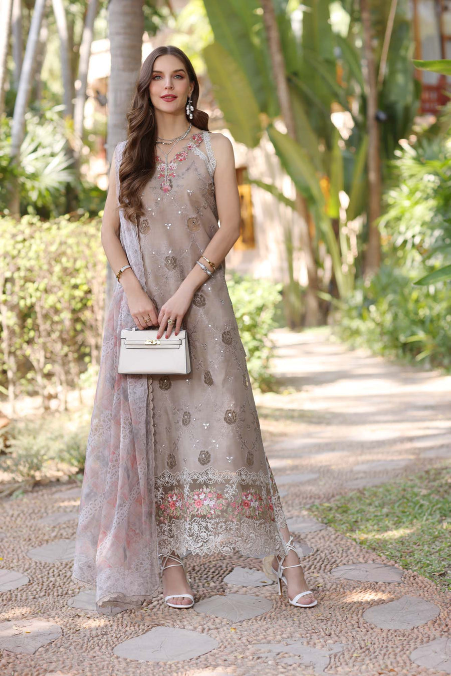 Noor by Saadia Asad Eid Luxury Handwork Laserkari Unstitched 3Pc Suit D-08B