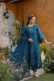 Noor by Saadia Asad Luxe Chikankari Unstitched Lawn 3Pc Suit D8-B