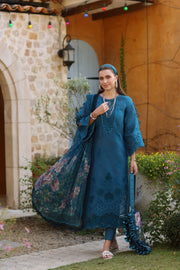 Noor by Saadia Asad Luxe Chikankari Unstitched Lawn 3Pc Suit D8-B