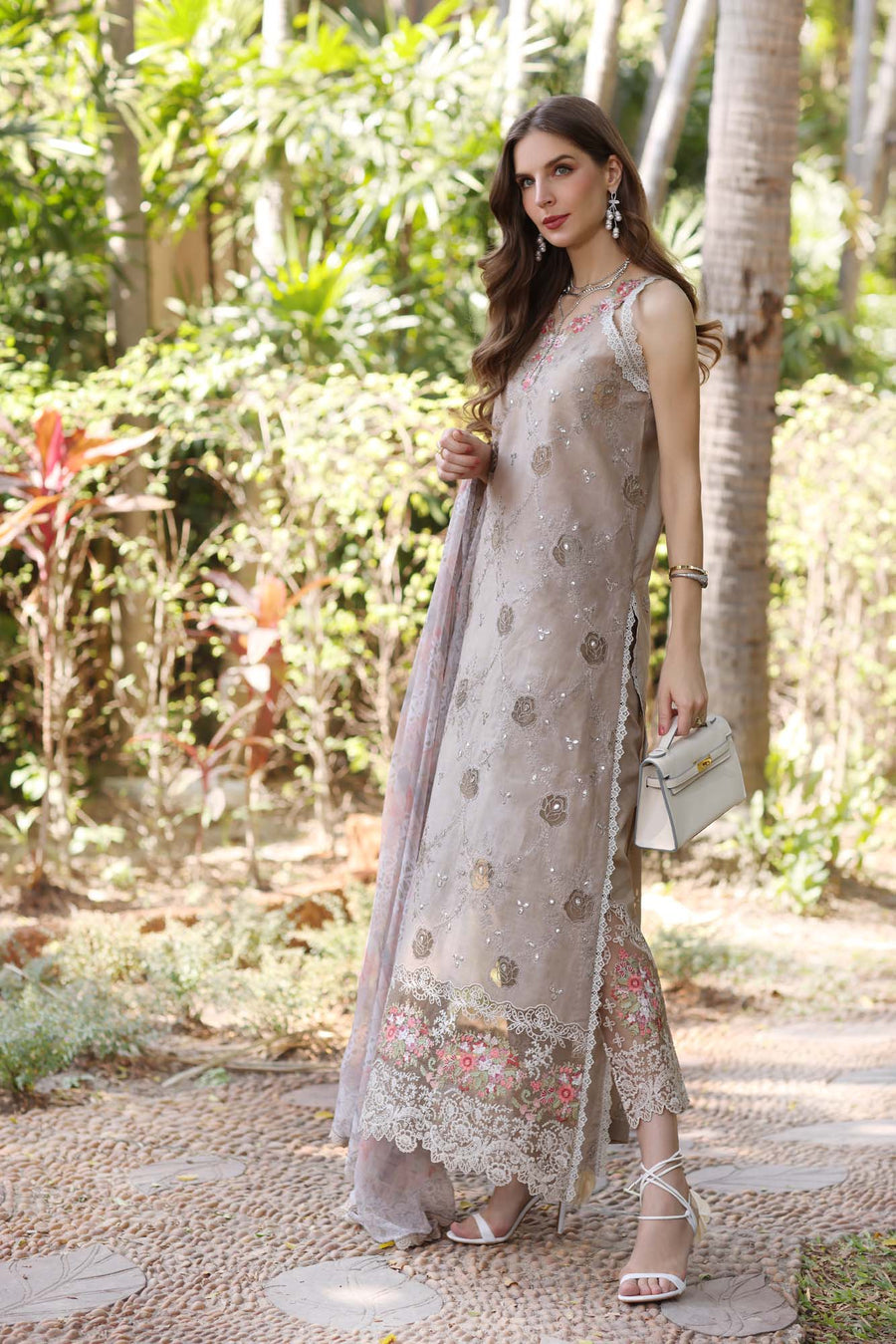 Noor by Saadia Asad Eid Luxury Handwork Laserkari Unstitched 3Pc Suit D-08B
