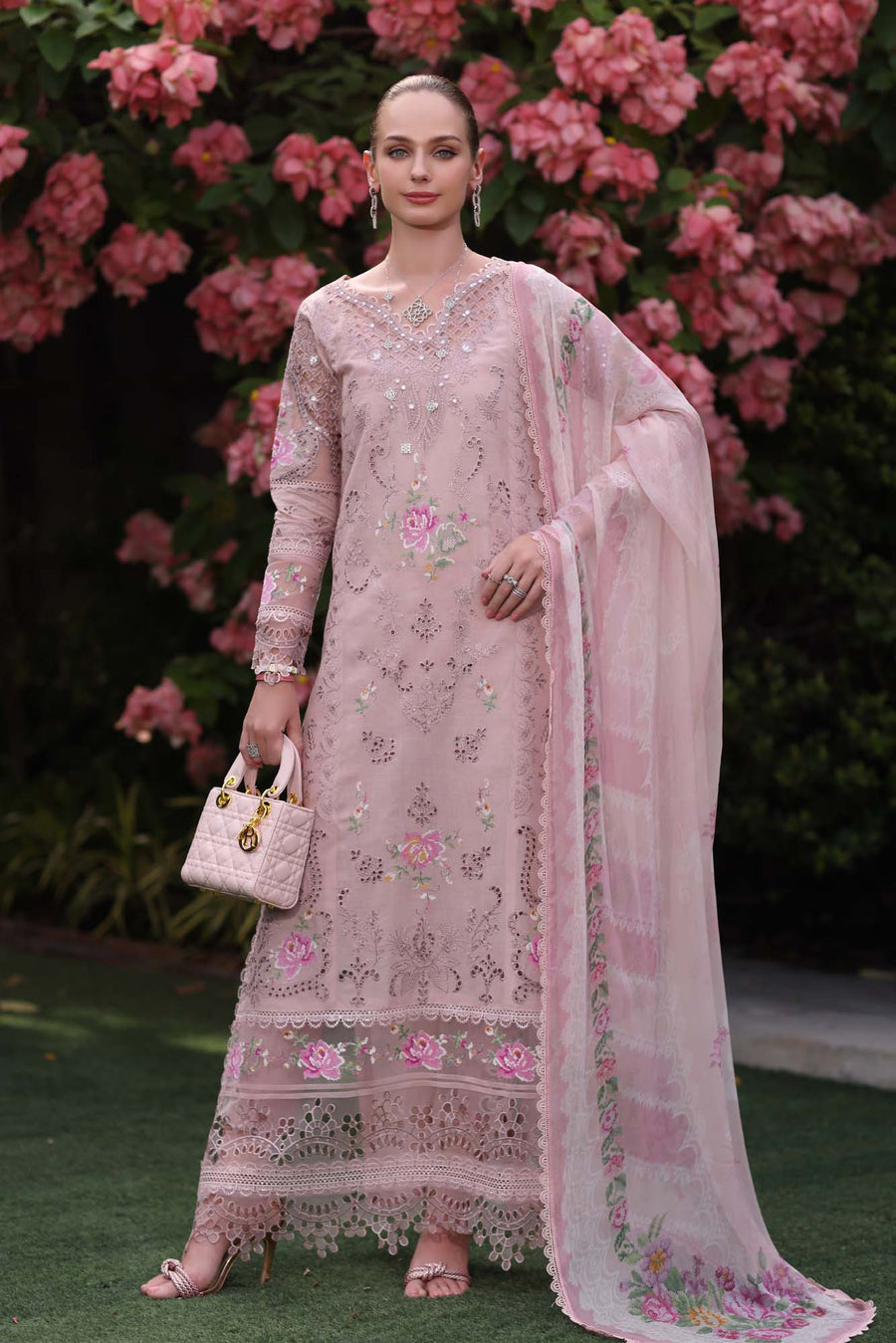 Noor by Saadia Asad Eid Luxury Schiffli Laserkari Unstitched 3Pc Suit D-08
