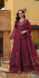 Noor by Saadia Asad Luxury Eid Schiffli Laserkari Unstitched Suit D8 -Rasberry love