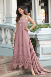 Noor by Saadia Asad Luxe Chikankari Unstitched Lawn 3Pc Suit D-08 Rosewood Blush