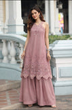 Noor by Saadia Asad Luxe Chikankari Unstitched Lawn 3Pc Suit D-08 Rosewood Blush