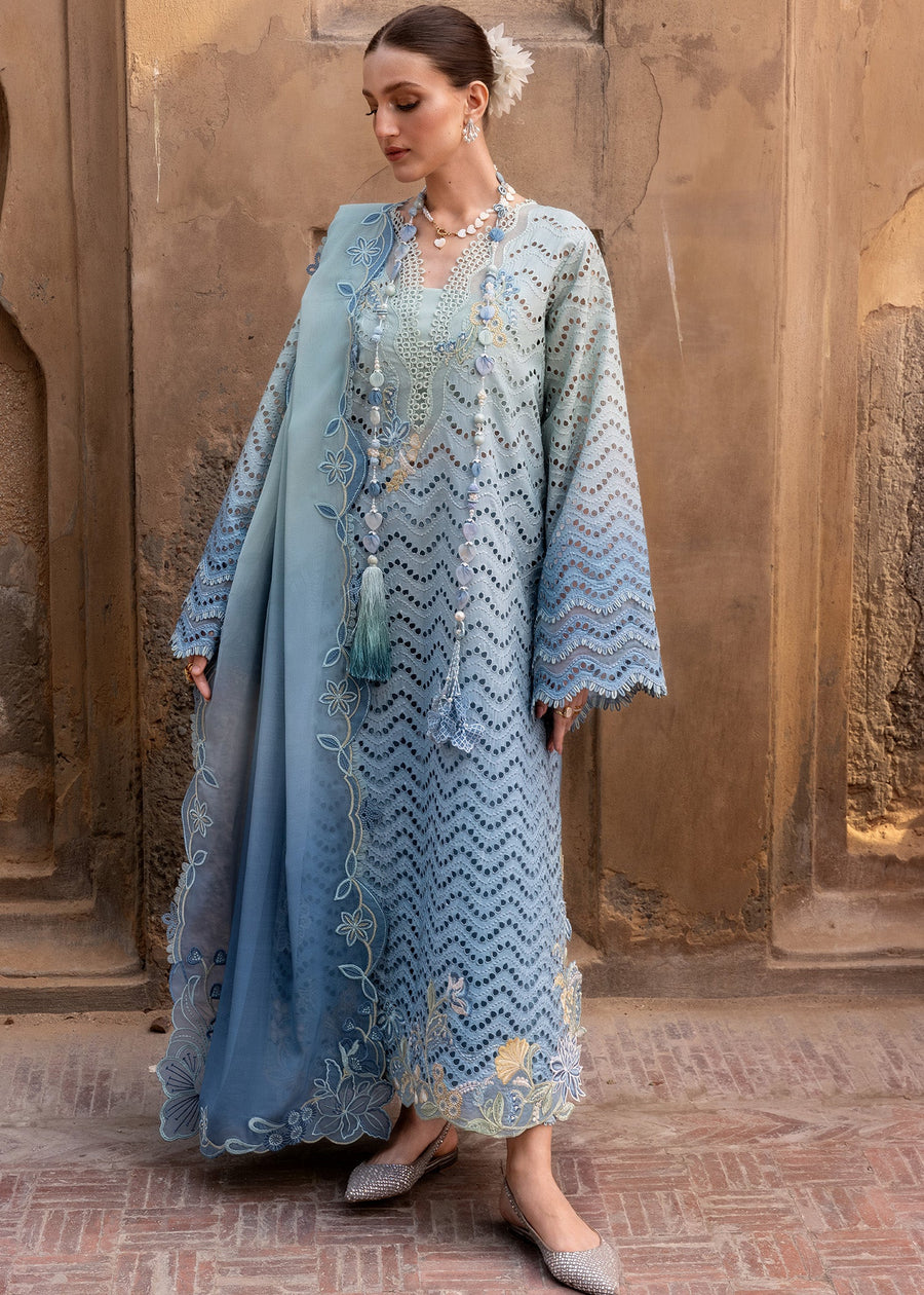 Crimson Flow Embroidered Lawn Unstitched 3Pc Suit D-8A OMBRE LOVE