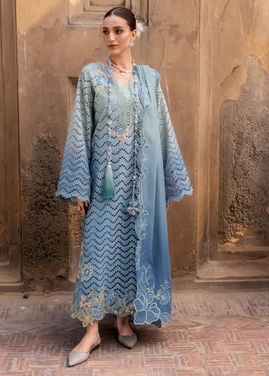 Crimson Flow Embroidered Lawn Unstitched 3Pc Suit D-8A OMBRE LOVE
