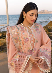 Crimson Flow Embroidered Lawn Unstitched 3Pc Suit D-8A Twirls And Ties