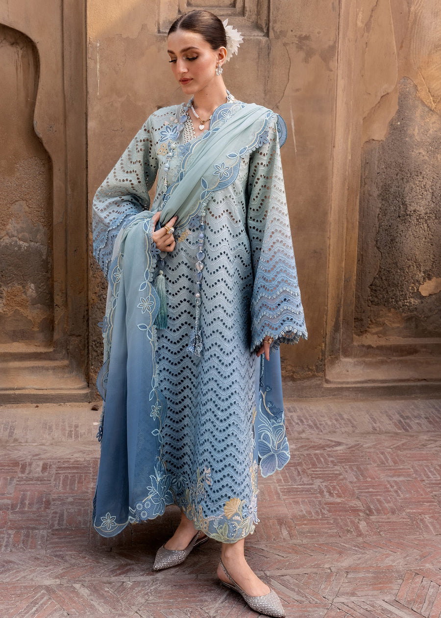 Crimson Flow Embroidered Lawn Unstitched 3Pc Suit D-8A OMBRE LOVE