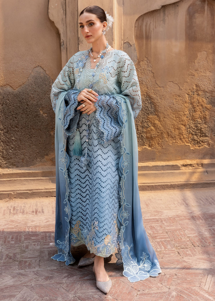 Crimson Flow Embroidered Lawn Unstitched 3Pc Suit D-8A OMBRE LOVE