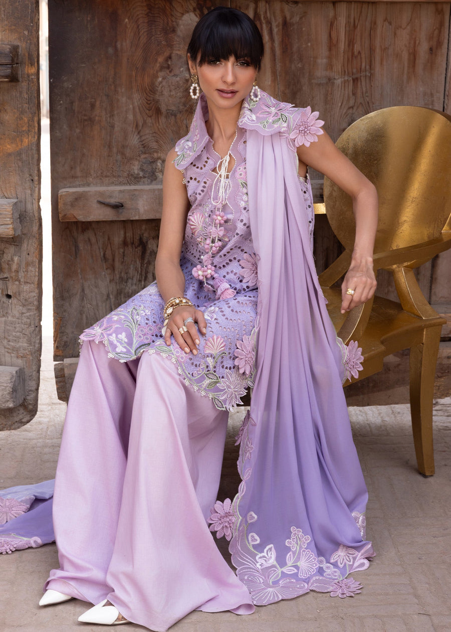 Crimson Flow Embroidered Lawn Unstitched 3Pc Suit D-8B OMBRE LOVE