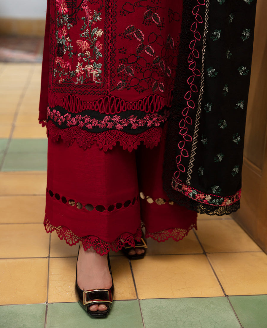 Republic Womenswear Rosalee Unstitched Khaddar 3Pc Suit D-08 Oleanna