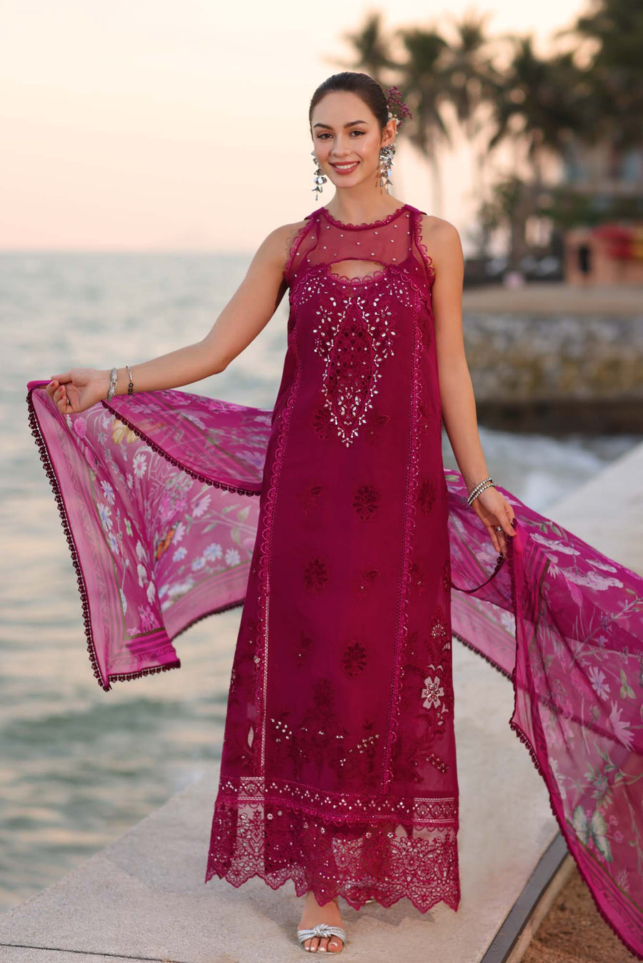 Noor by Saadia Asad Eid Luxury Handwork Laserkari Unstitched 3Pc Suit D-09A