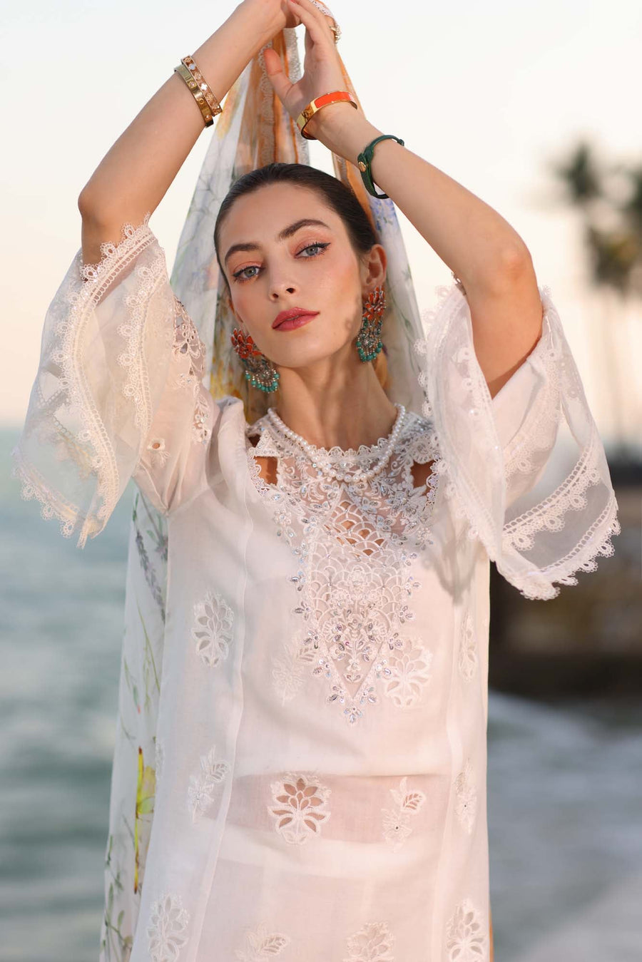Noor by Saadia Asad Eid Luxury Handwork Laserkari Unstitched 3Pc Suit D-09B