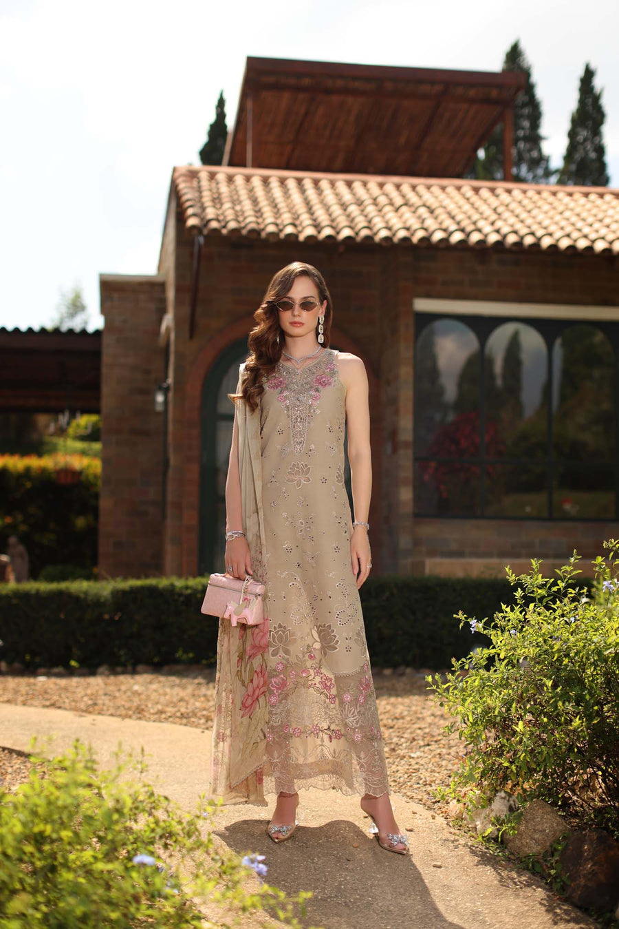 Noor by Saadia Asad Luxury Eid Handwork Schiffli Laserkari Unstitched Suit D09-B Velisse