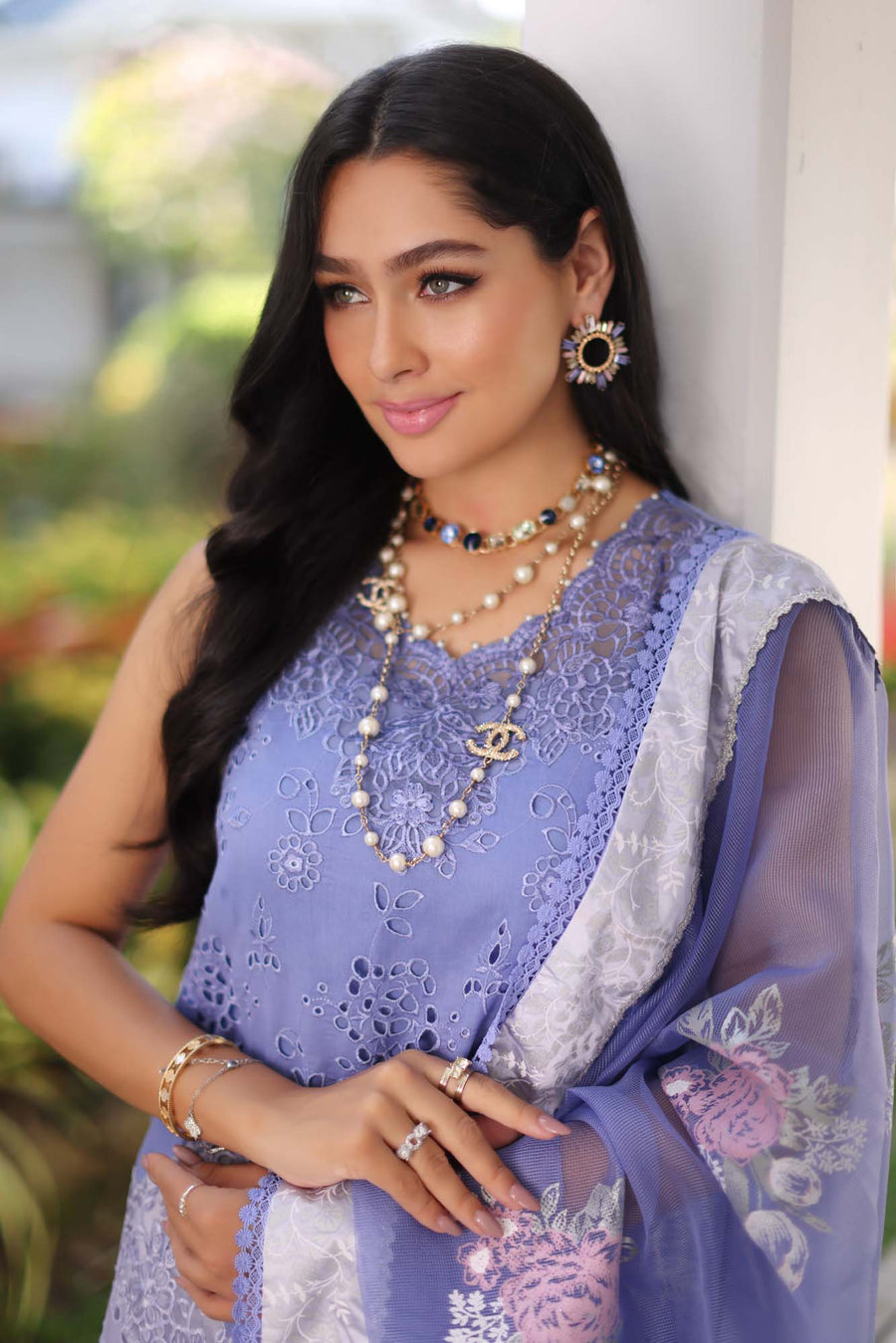 Noor by Saadia Asad Luxury Chikankari Lawn Unstitched 3Pc Suit D-09B