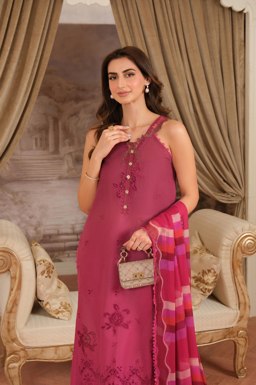 Noor by Saadia Asad Eid Luxe Chikankari Unstitched 3Pc Suit D-09