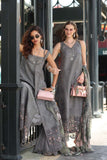 Noor by Saadia Asad Luxe Chikankari Unstitched Lawn 3Pc Suit D-09 Shadow Grey