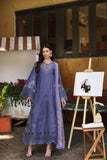 Noor by Saadia Asad Luxury Eid Schiffli Laserkari Unstitched Suit D9 -Tropical indigo