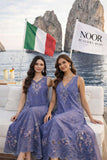 Noor by Saadia Asad Luxury Eid Schiffli Laserkari Unstitched Suit D9 -Tropical indigo