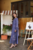 Noor by Saadia Asad Luxury Eid Schiffli Laserkari Unstitched Suit D9 -Tropical indigo